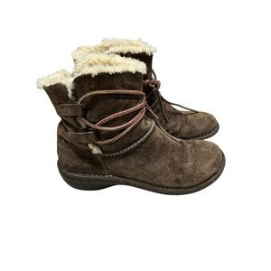 UGG Australia Caspia Boots Sz 8 Ski Leather Sheepskin Brown Outdoor Winter EUC